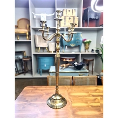 Candelabro Classico 05 Pontas Maior Metal Dourado Fino Design