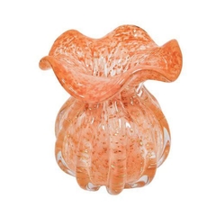 Vaso Trouxinha Medio Murano Laranja Pigmentos Luxo