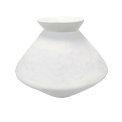 Vaso Ceramica Branco Menor Design Cone Contemporaneo Alto Padrão