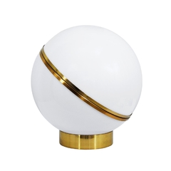 Abajur Bola Metal Dourado C Acrilico Branco Moderno