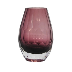 Vaso Decorativo Roxo Cristal Facetado Fino Design na internet