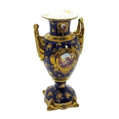 Ânfora Vaso Medio Alças Porcelana Limoges Ouro Prensado - loja online