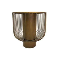 Mesa Lateral Dourado Metal E Vidro Contemporaneo Luxo - comprar online