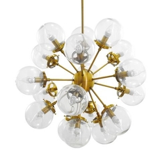 Lustre Com Pendentes Redondo Moderno Metal Dourado