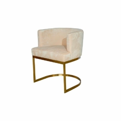 Poltrona Decorativa Branco Moderno Metal Dourado Primeira Linha