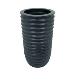 Vaso Ceramica Preta Maior Todo em Relevo Horizontal Impecavel