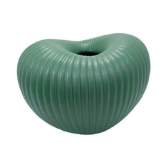 Vaso Maior Ceramica Verde Decorativo Curvado Designo Moderno