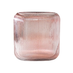 Vaso Cristal Rosa Menor Todo Lapidado Oval Finos Detalhes na internet