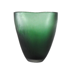 Vaso Decorativo 30cm Cristal Verde Design Contemporaneo na internet