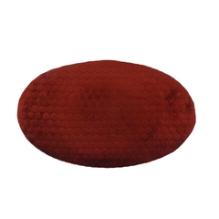 Puff Oval Moderno Base Dourado Estofado Vermelho - comprar online