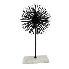 Escultura Ouriço Metal Preto Base Marmore Branco na internet