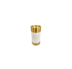 Vaso Maior Metal Dourado Base E Borda Marmore Luxo - comprar online