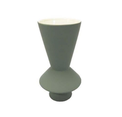 Vaso Maior Redondo Ceramica Neutro Escuro Luxo