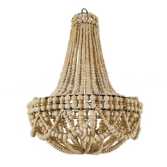 Lustre Classico Decorativo Esferas Madeira Fino Acabamento