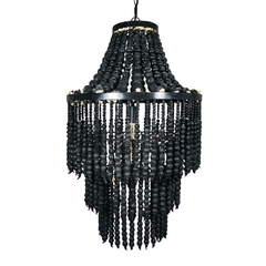 Lustre Classico Rattan Preto Pingentes Preto Rico em Detalhes