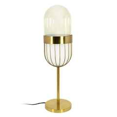 Luminaria de Mesa Metal Dourado Design Capsula Alta Decoração