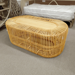 Mesa de Centro Fibra Natural Finos Traços Alto Padrão Luxo - comprar online