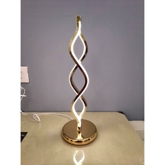 Abajur Decorativo Led Metal Dourado Em Curva Fino Design