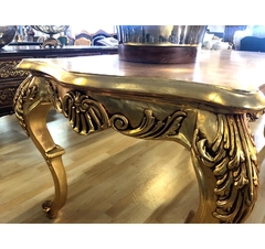 Mesa De Jantar 350cm Folha Ouro Luiz Xv Alta Decoração