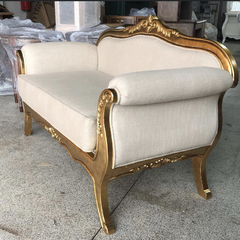 Sofa Classico Europeu Dourado Alta Decoração Luxuoso