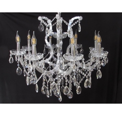 Lustre Classico Maior 8 Braços Estrutura De Metal Cristal - comprar online