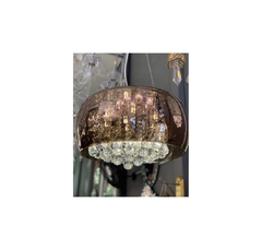 Lustre Luminaria Pendente 50cm Cupula Cobre Pingentes - comprar online