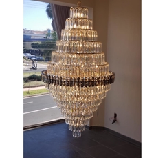 Lustre Gigante 180cm Design Camadas Refletido - comprar online