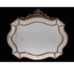 Espelho Decorativo Moldura Dourado Design Contemporaneo - comprar online