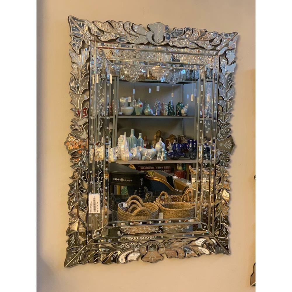 Espelho Veneziano Cristal Rico Adornos Classicos e Lapidados