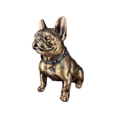 Escultura Decorativa Cachorro Bulldog Lindos Detalhes