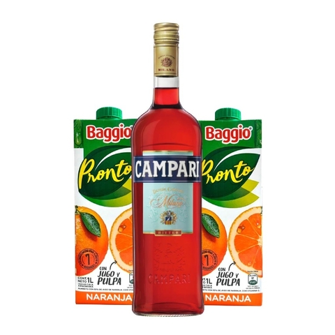 COMBO CAMPARI 750CC + 2 JUGOS BAGGIO 1L