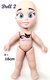 Molde de Silicone - Kit Boneca Doll 02 Corpo Inteiro 16cm + Olhos Resinados 410M - Biscuit da Lu