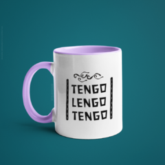 Caneca Tengo Lengo Tengo alça e interior coloridos