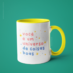 Caneca Universo de Coisas Boas Alça e Interior Coloridos - loja online