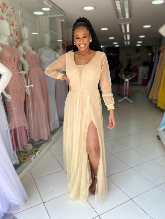 Vestido longo sales dourado comprar