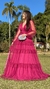 Vestido longo Fucsia três marias de manga longa - comprar online