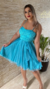 Vestido Curto De Alcinha Azul Tiffany Com Brilho na internet