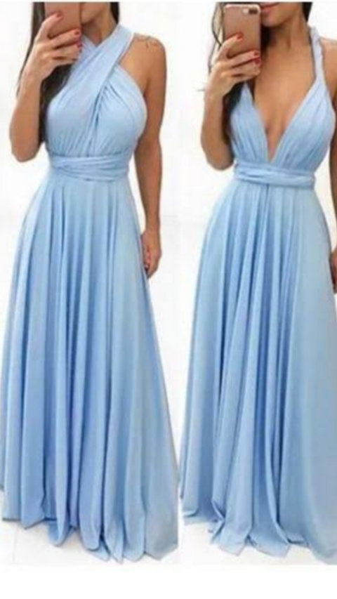 Vestido Infinity Multiformas Azul Serenety