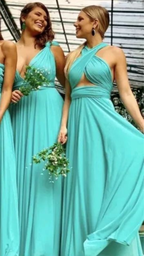 Vestido Infinity Multiformas Azul Tiffany