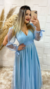 Vestido Longo Azul Serenety Com Brilho Laço - ♡ Atelie Danieli Jeniffer |  Vestidos de Festa