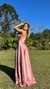 Vestido Longo Rose Fran Tomara que caia Com Fenda Enorme na internet