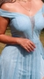 Vestido Ombro A Ombro Azul Serenety Com Decote Isabelly - comprar online