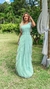 Vestido Mel Verde Menta Longo Alça Única Com Babado Vertical - ♡ Atelie Danieli Jeniffer |  Vestidos de Festa