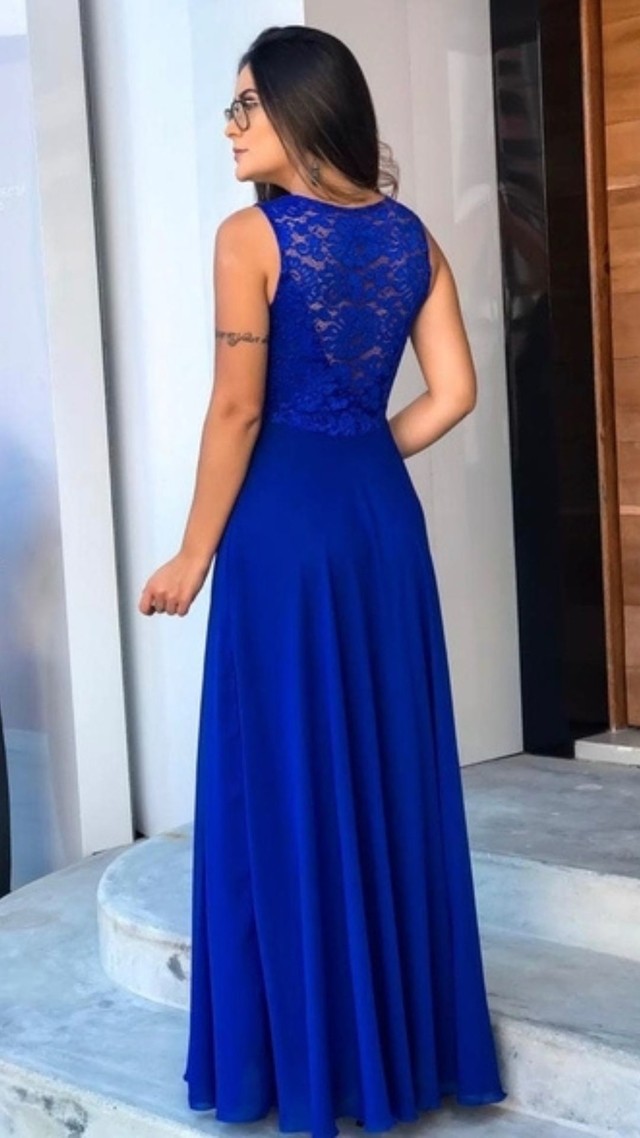 Vestido Longo Azul Royal Ana