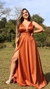 Vestido Longo Terracota Com Fenda Luana - ♡ Atelie Danieli Jeniffer |  Vestidos de Festa