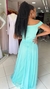 Vestido Longo Verde Tiffany Ombro A Ombro Com Fenda Isabelly - ♡ Atelie Danieli Jeniffer |  Vestidos de Festa