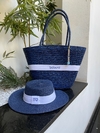 kit bolsa paris+chapeu paris 1.0 azul