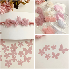 kit 500 apliques COM FLORES E BORBOLETAS para aramados