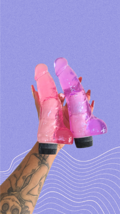 DILDO JELLY COM VIBRO 19 X 4,8Cm