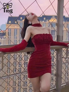 Vestido strapless dress redvelvet na internet